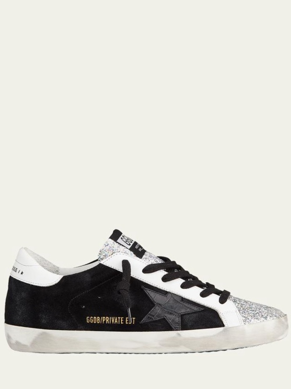 GOLDEN GOOSE
Superstar Mixed Leather Glitter Sneakers